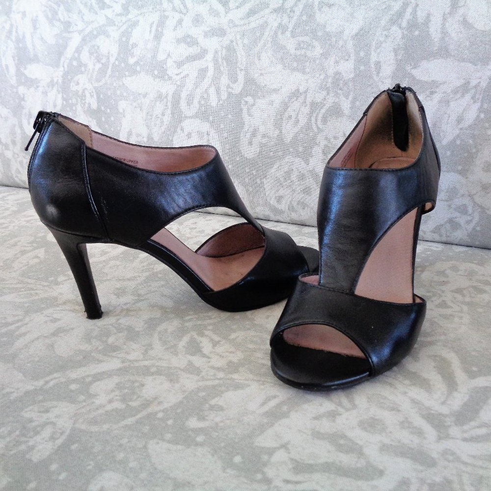 Le Chateau Sexy Black Leather Moda Reflex Heels